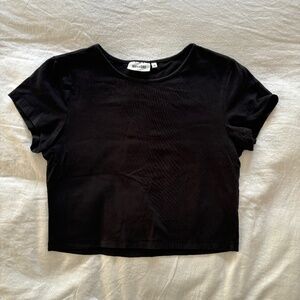 Weekday Black Cropped T-shirt / Baby Tee